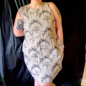 Gap linen floral pocket tank dress